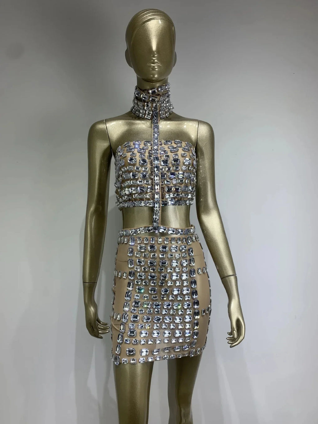Lory Mesh Sequins Skirt Set