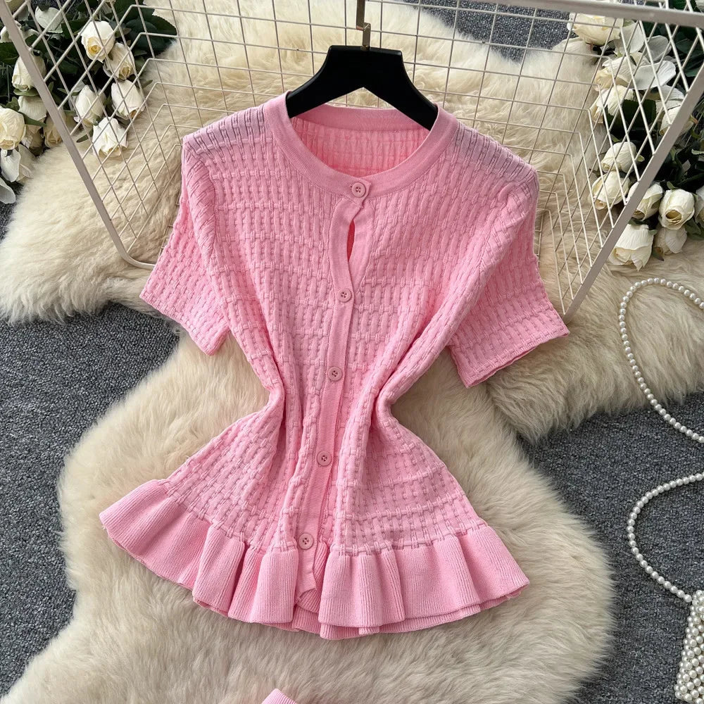 Lorena Ruffle Hem Skirt Set