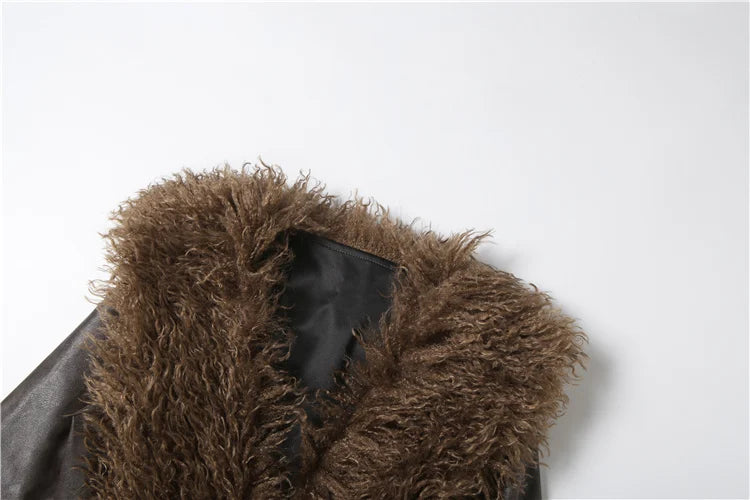 Fur V-Neck Crop Top