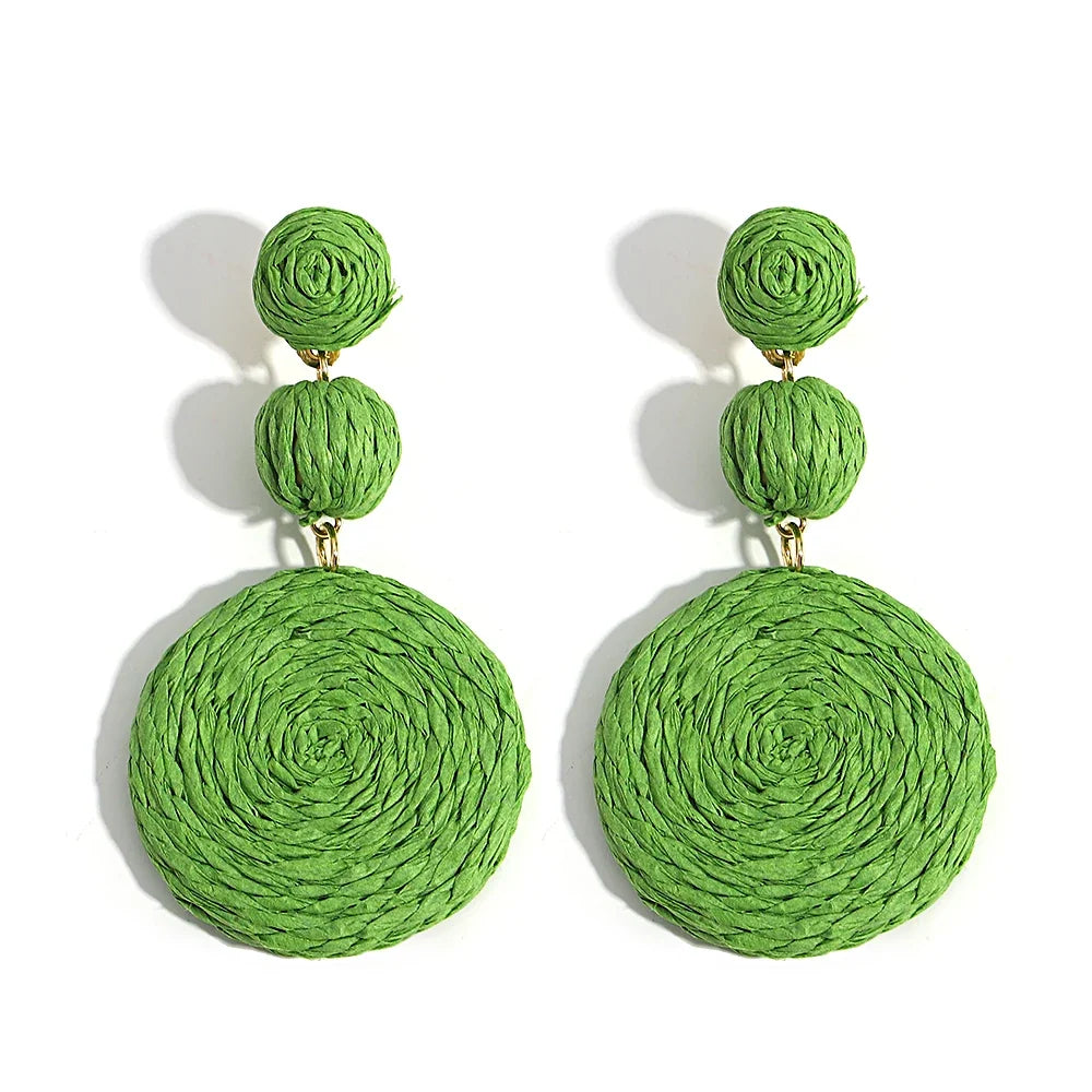 Handmade Rattan Knit Earrings