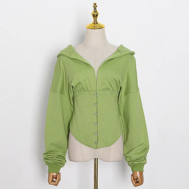 Hoodie Bandage Corset Jacket