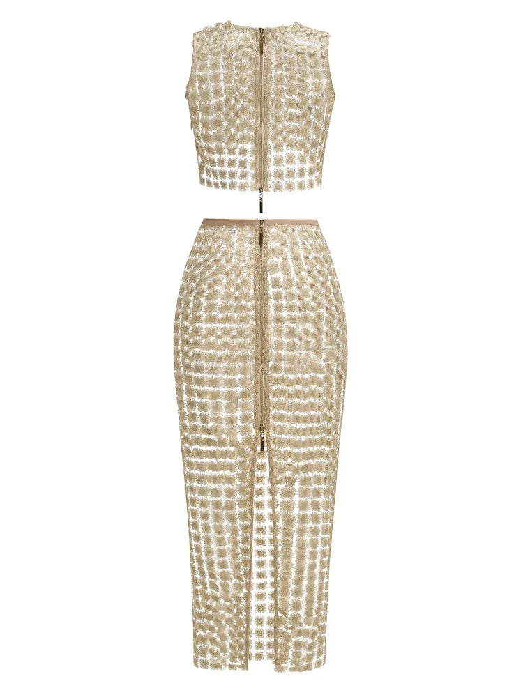 Champagne Skirt SSet