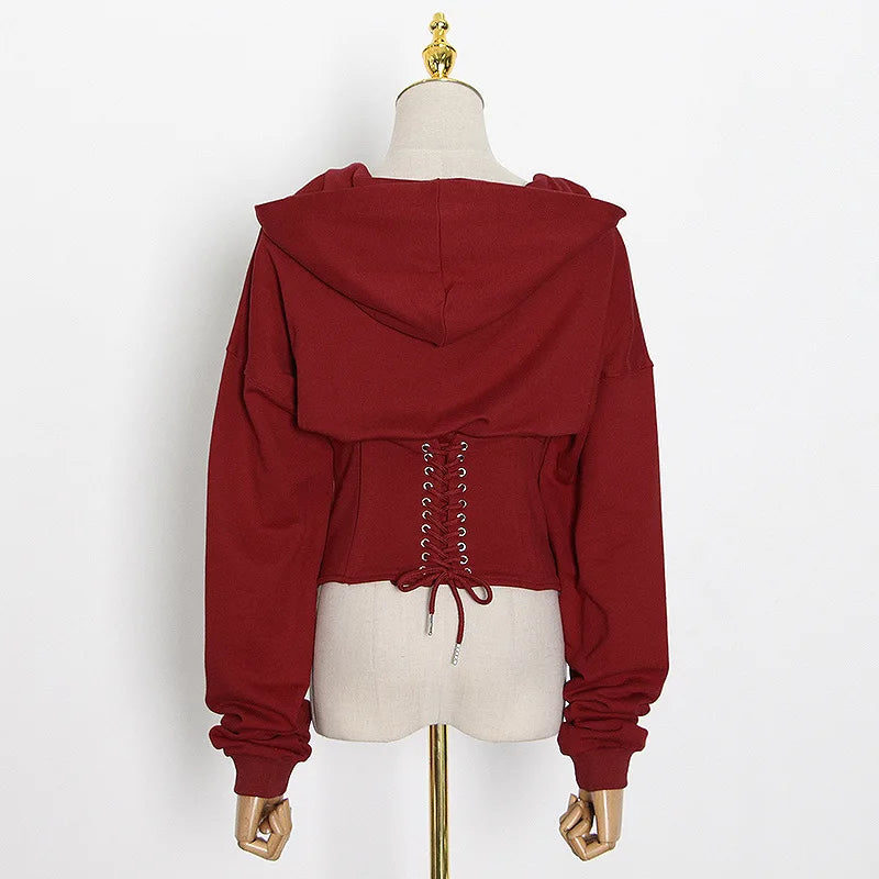 Hoodie Bandage Corset Jacket