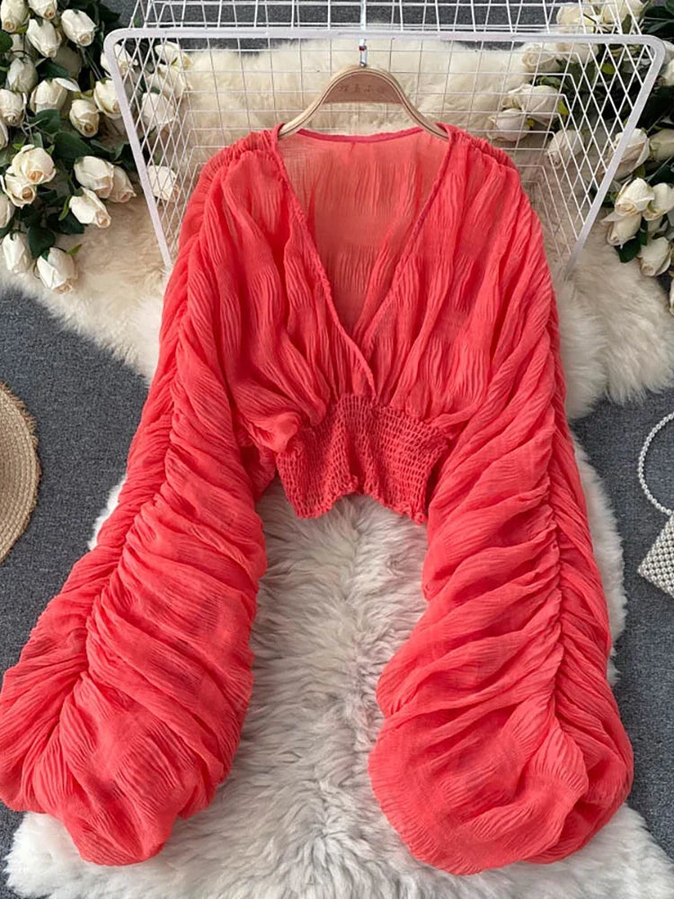 Chiffon Puff Sleeve Top