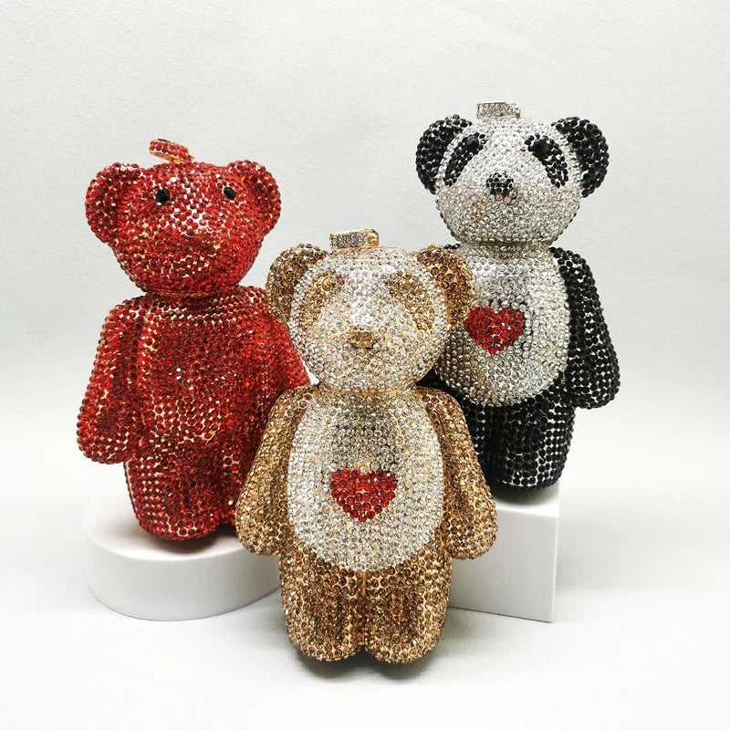 Mini Bear Diamond Clutch Bag