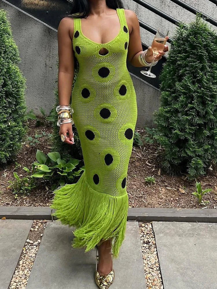 Katrina Knit Tassel Maxi Dress