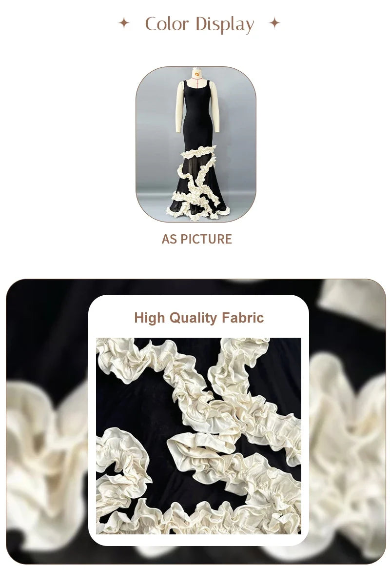 Artistic Gown Ruffled Maxi Dress