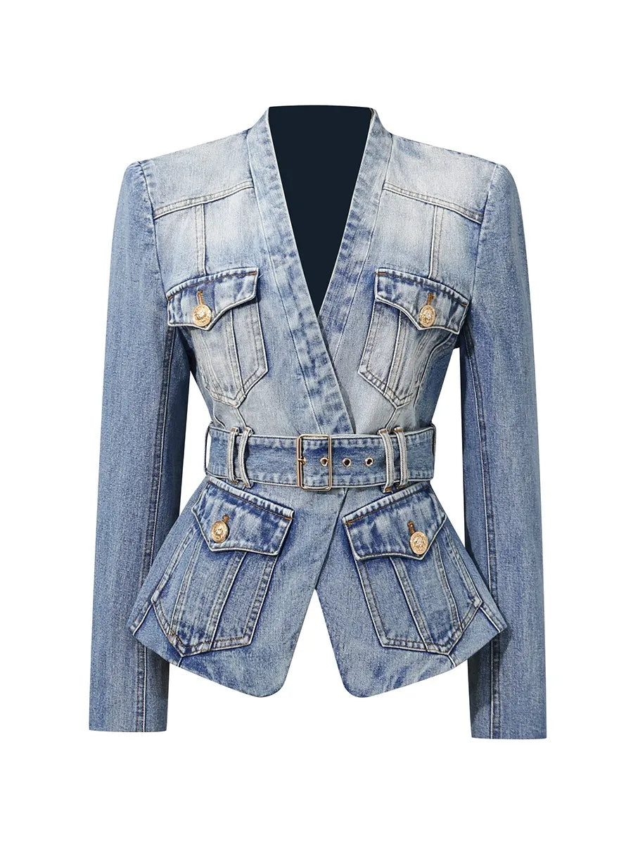 Larsa Denim Belt Jacket