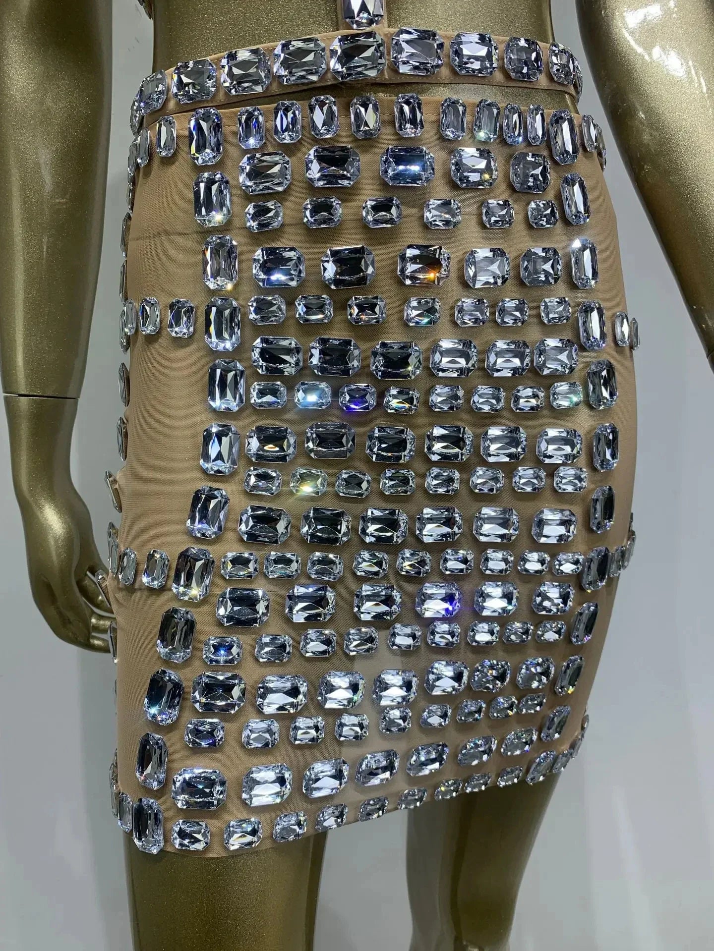 Lory Mesh Sequins Skirt Set