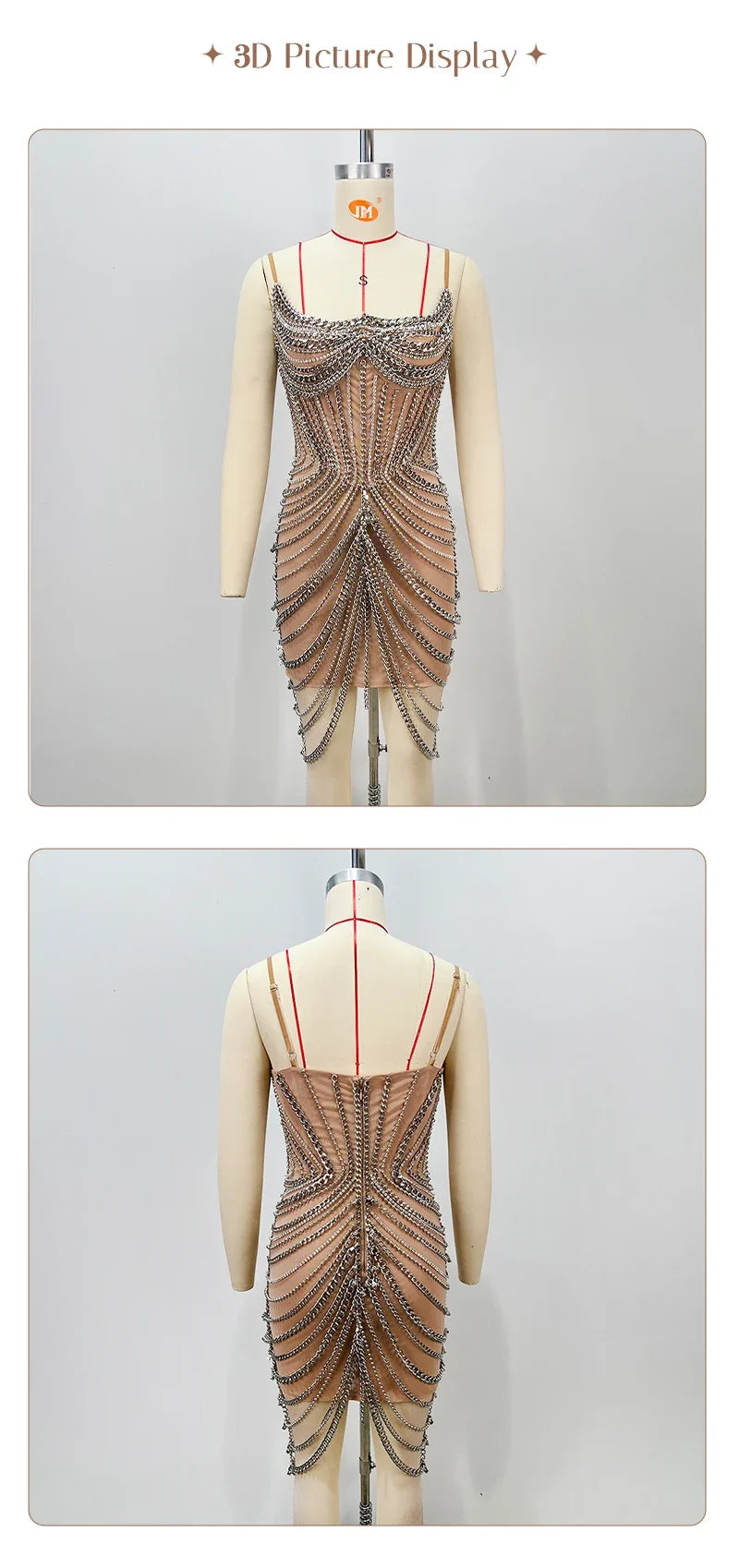 Chain Embellished Mini Dress