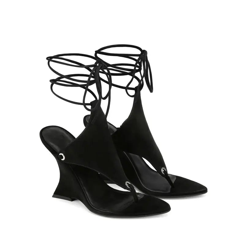 Ankle Strap Wedge High Heels