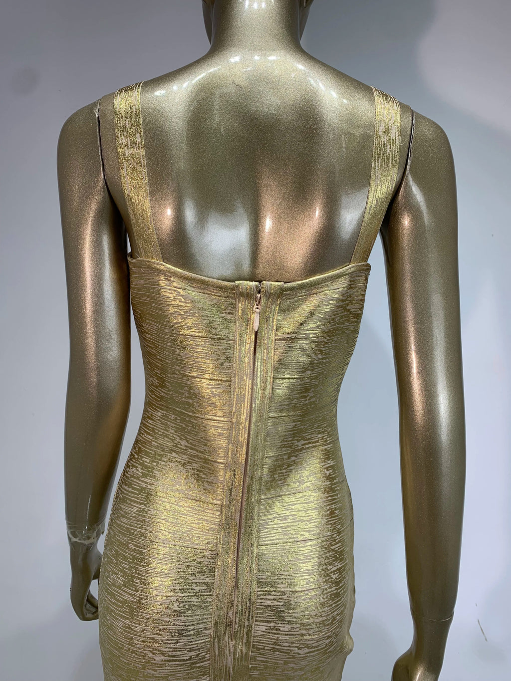 Bronzing Gold Bodycon Bandage Dress