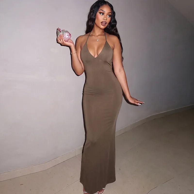 Butterfly Backless Maxi Dress