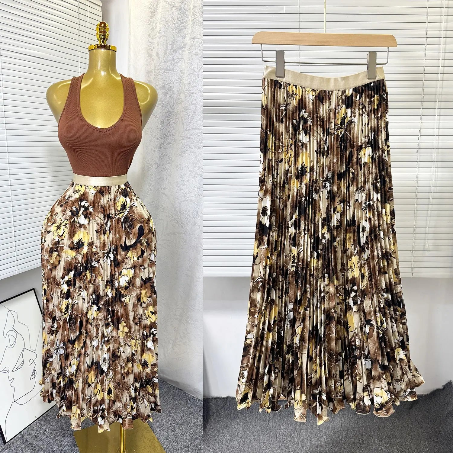 Kiana High Waist Skirt Set