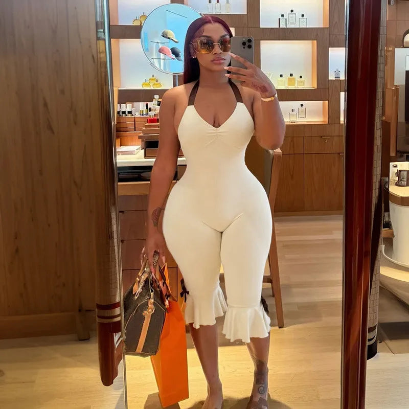 Bowknot Backless Jumpsuit