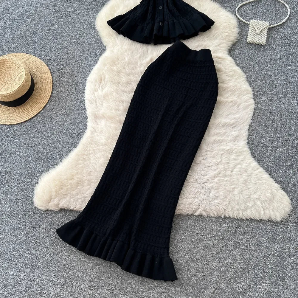 Lorena Ruffle Hem Skirt Set
