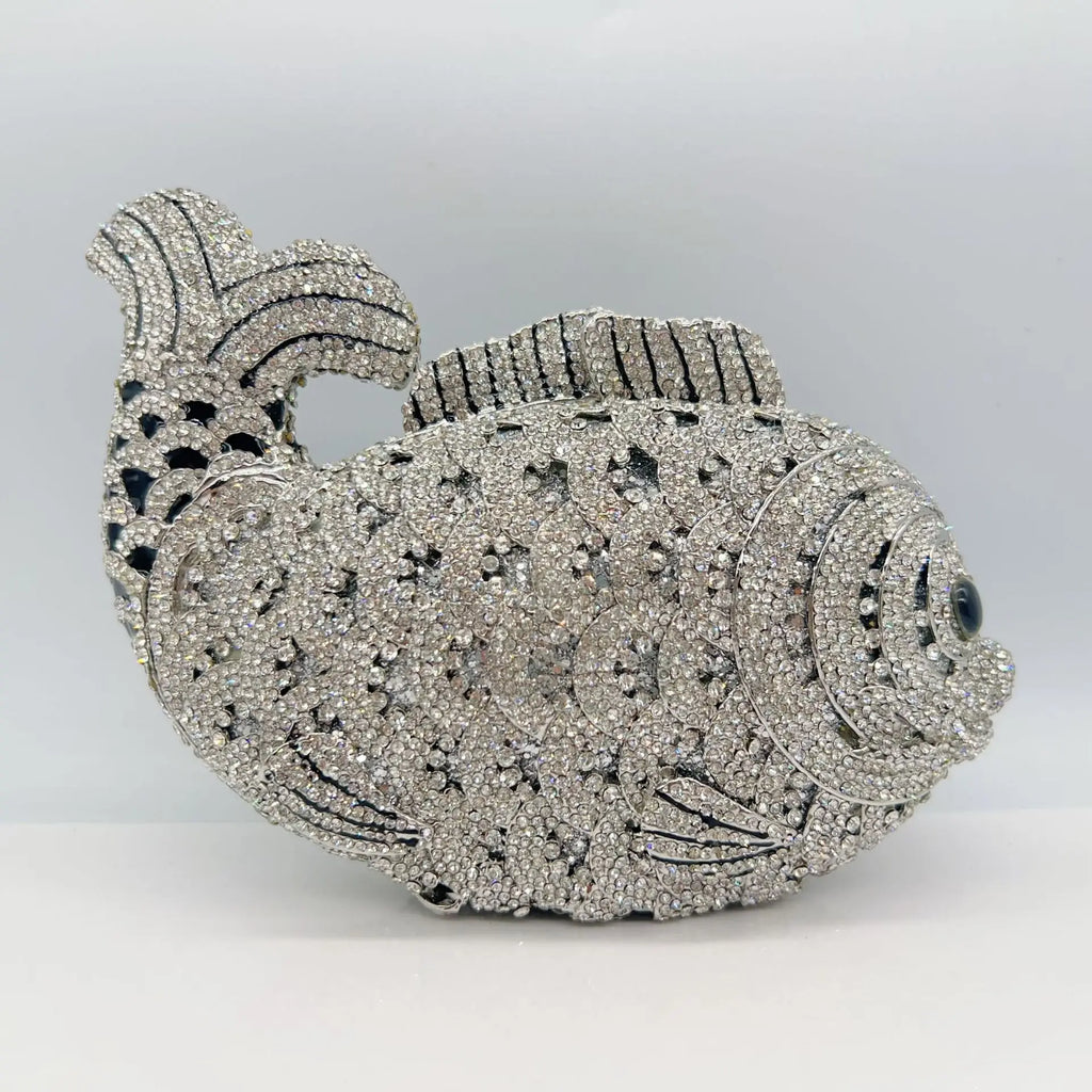 Fish Rhinestone Clutch Bag