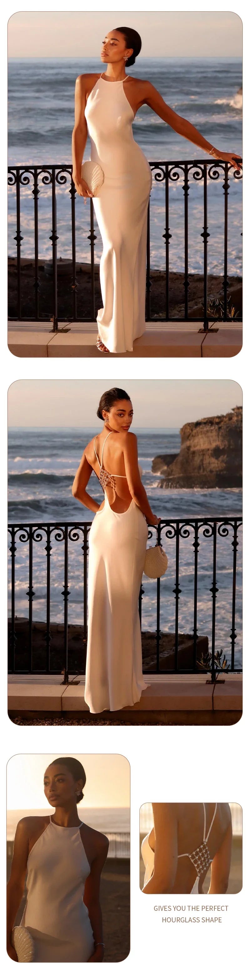 Backless Satin Maxi Dress