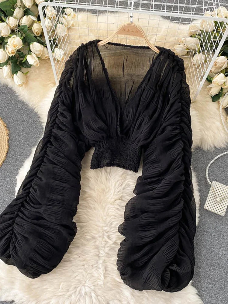 Chiffon Puff Sleeve Top