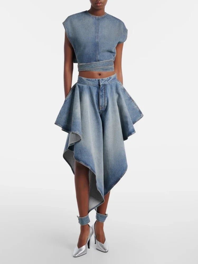 Ana Panelled Denim Set