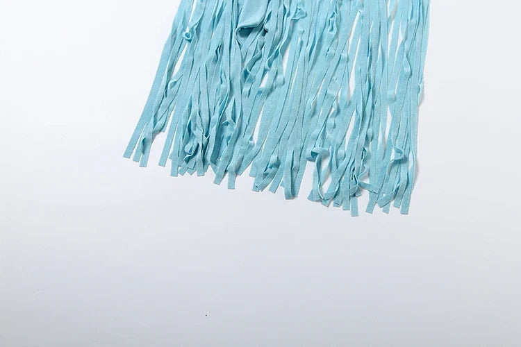 Ana Velvet Ruched Tassel Dress