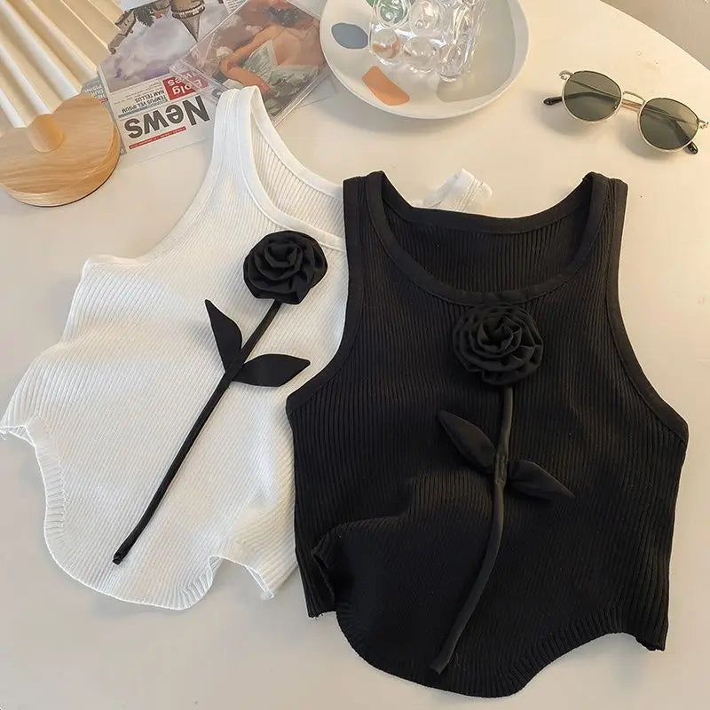 Floral Applique Crop Top