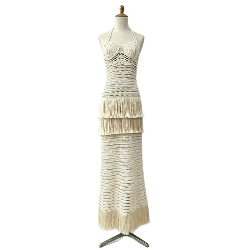 Dolores Knitted Fringe Maxi Dress