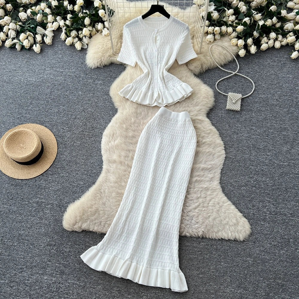 Lorena Ruffle Hem Skirt Set