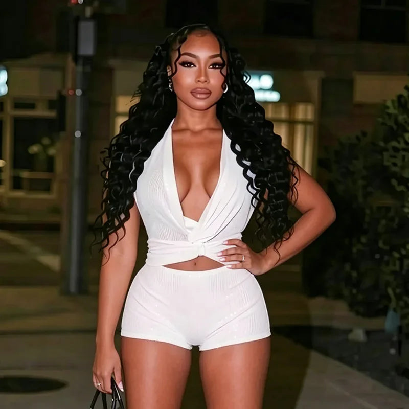 Amina Sequin Short Set