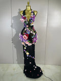 Luxe Flower Mesh Maxi Dress
