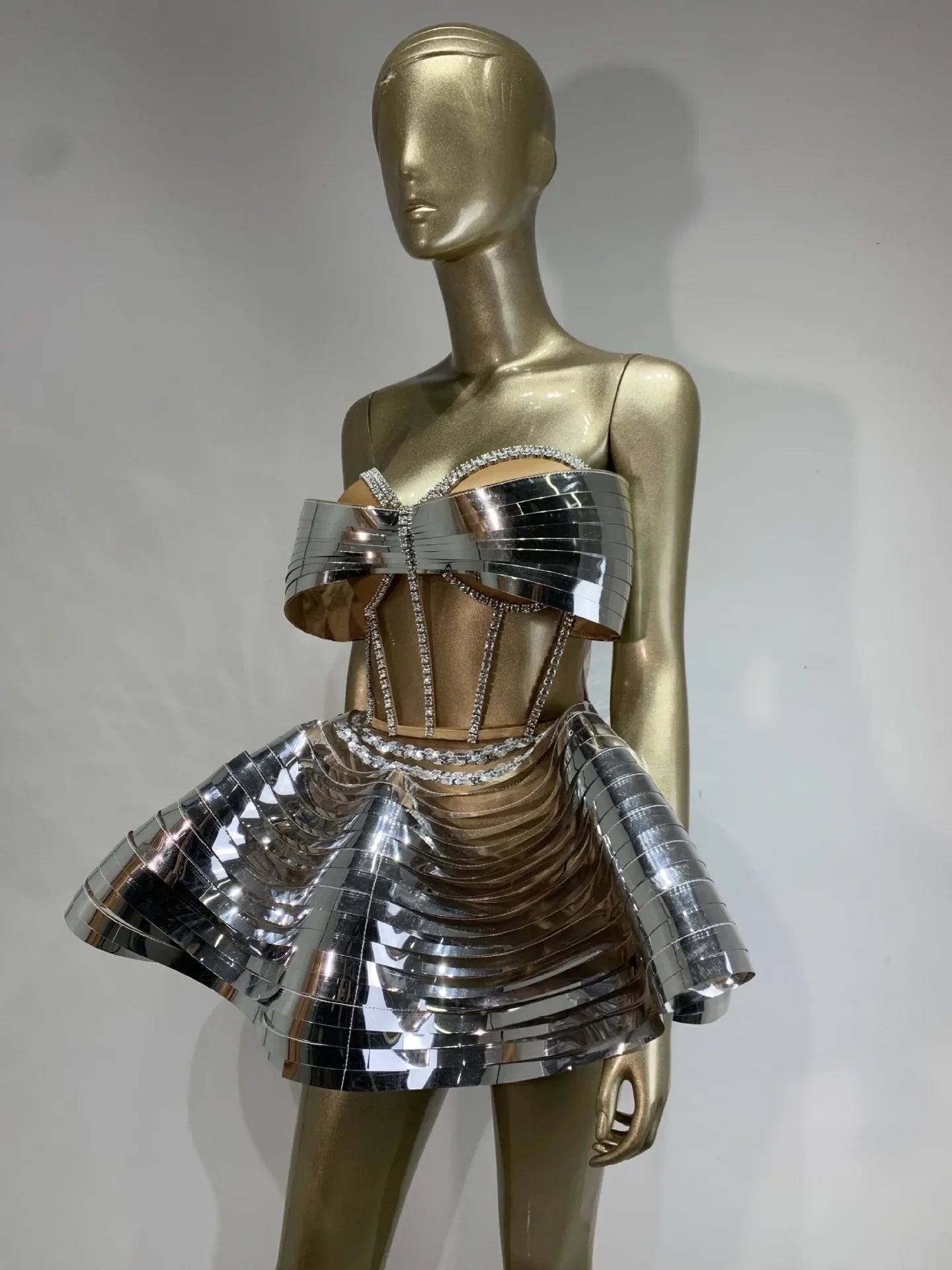 Goddess Crystal Mini Dress