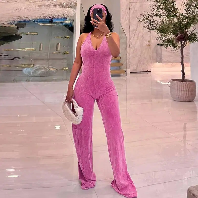 Cia Backless Wide Leg Jumpsuit