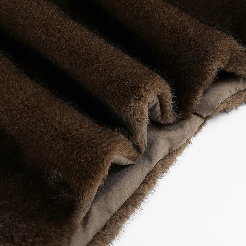 Furry Pleated Mini Skirt