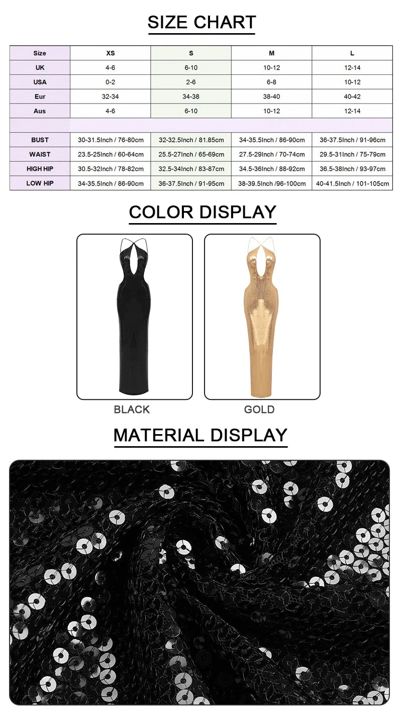 Aisha Sequins Backles Dress