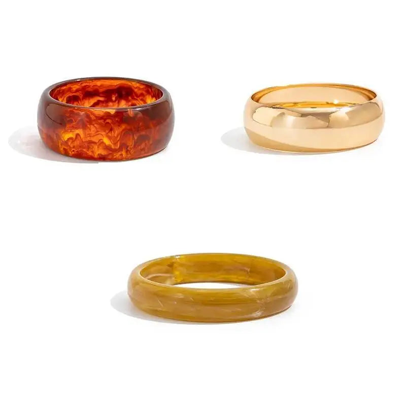 3pcs Boho Resin Bangle Bracelet