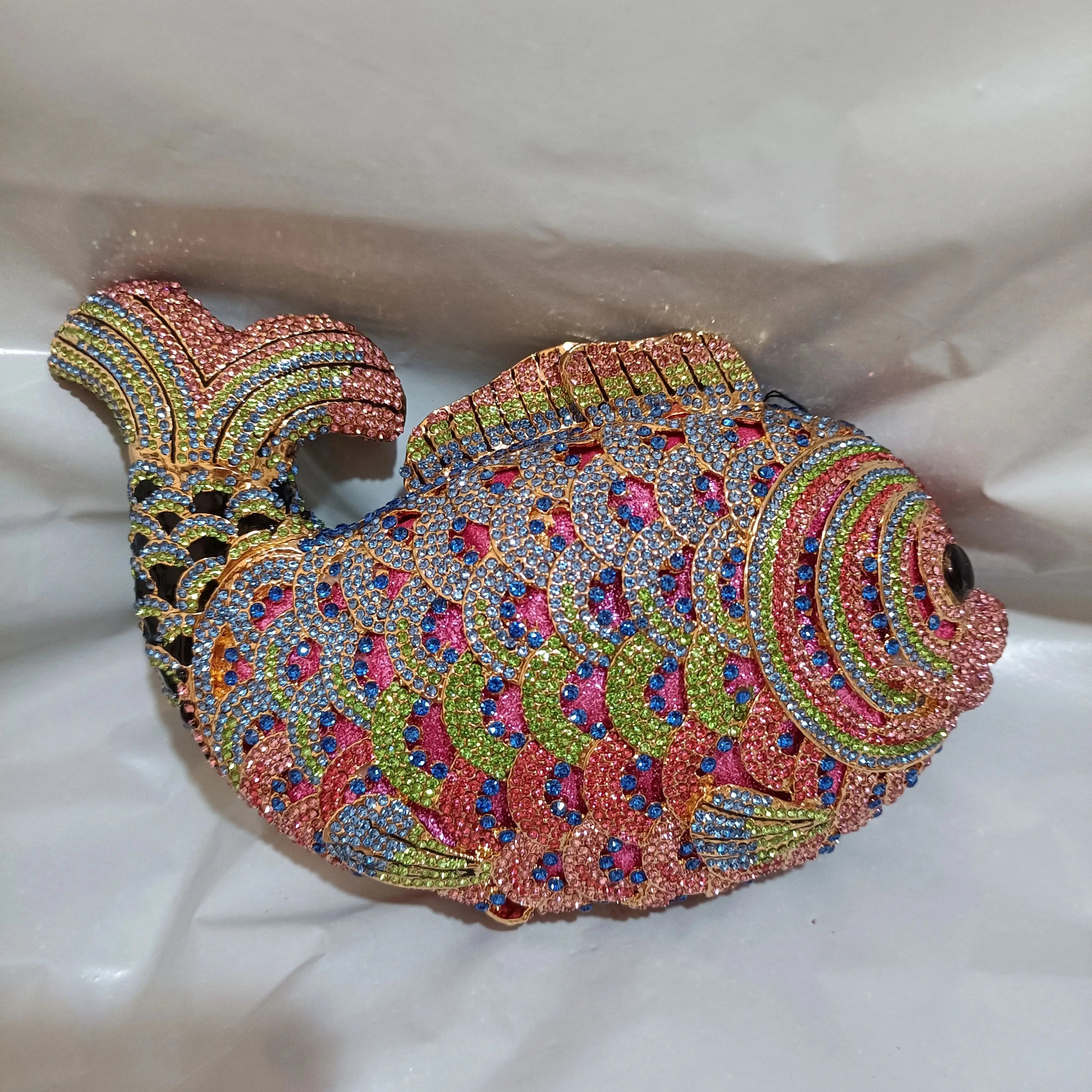 Fish Rhinestone Clutch Bag