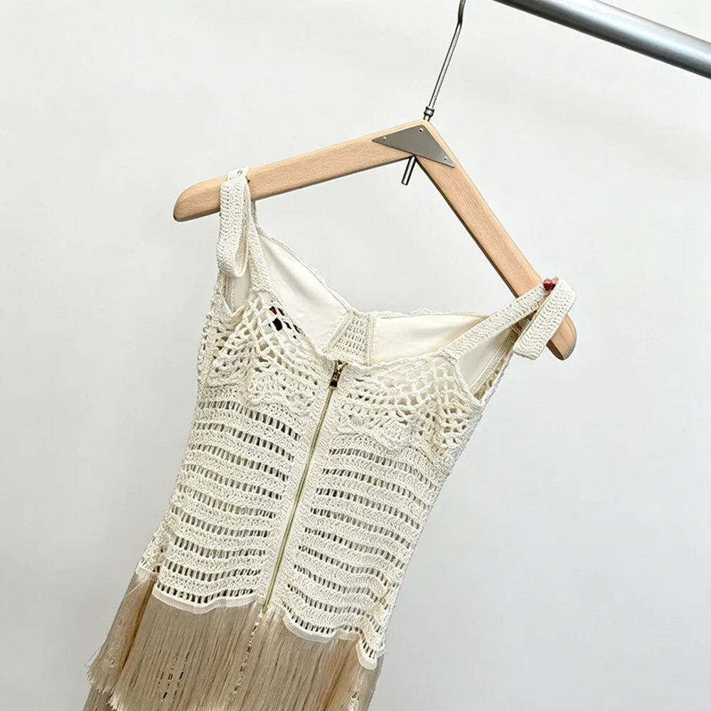 Dolores Knitted Fringe Maxi Dress