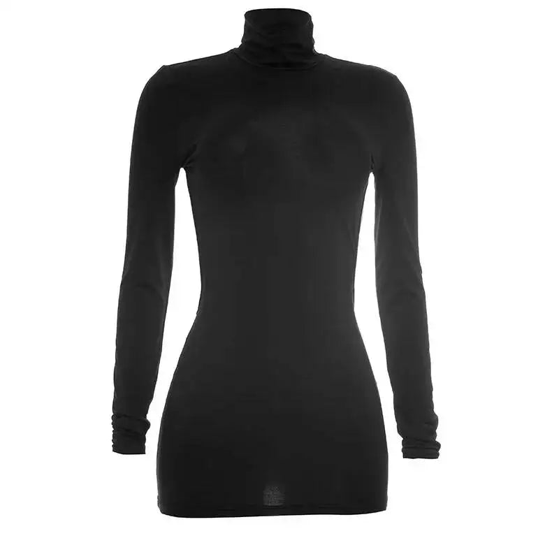 Buckle Turtleneck Mini Dress