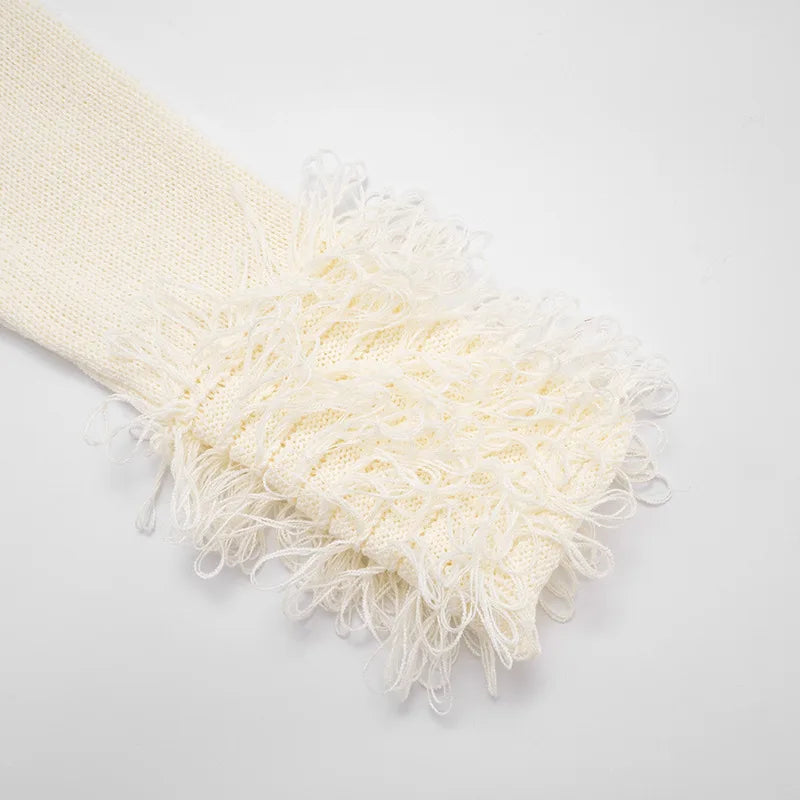 Knit Sweater Fringe Skirt Set