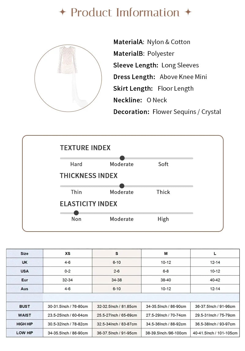 Opulent White Sequins Mini Dress