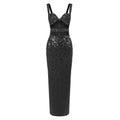 Luxury Sequins Cutout Maxi Dress