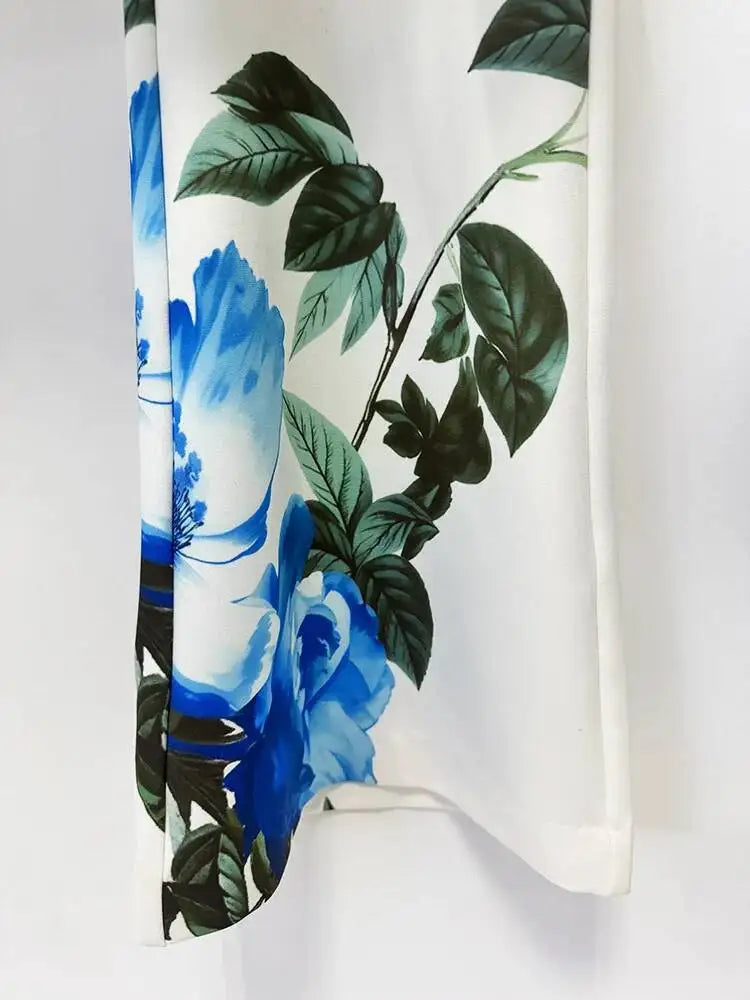 Flower Print Blazer Pants Set