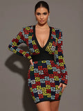 Luxe Jacquard Bandage Mini Dress