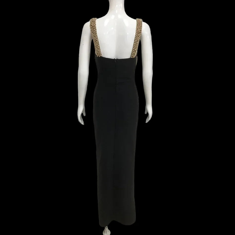 Pearls Embellished Bandage Dress