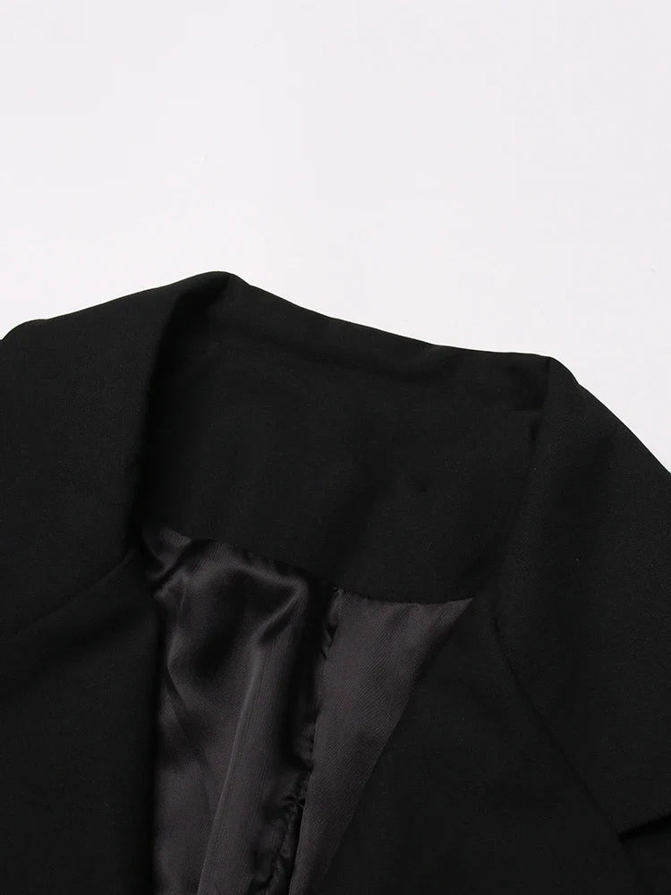 Notched Collar Belt Temperament Blazer