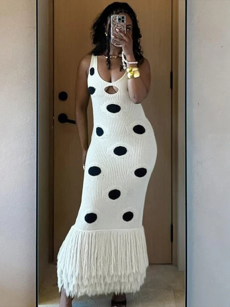 Katrina Knit Tassel Maxi Dress
