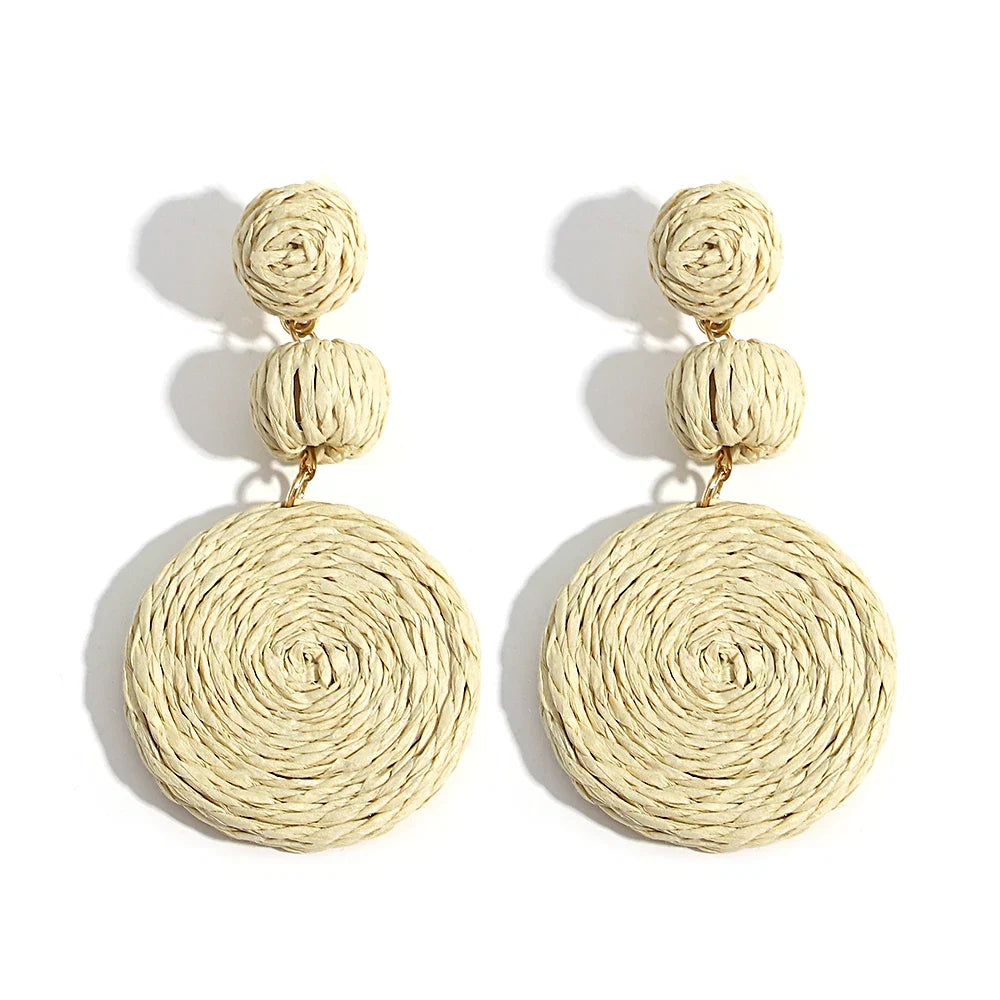 Handmade Rattan Knit Earrings