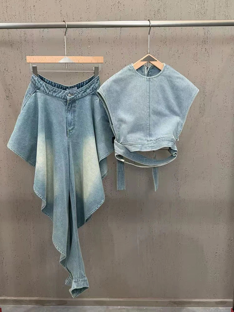 Ana Panelled Denim Set