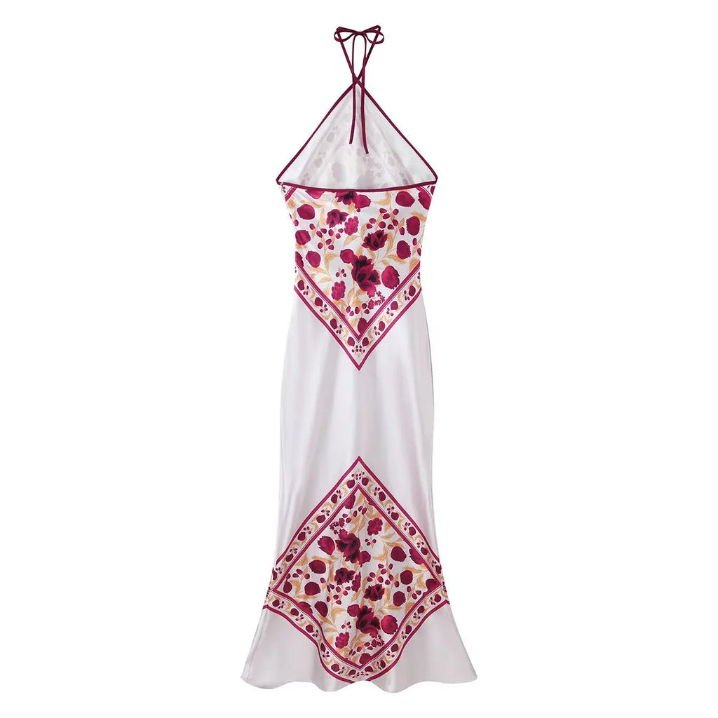 Esther Floral Satin Maxi Dress