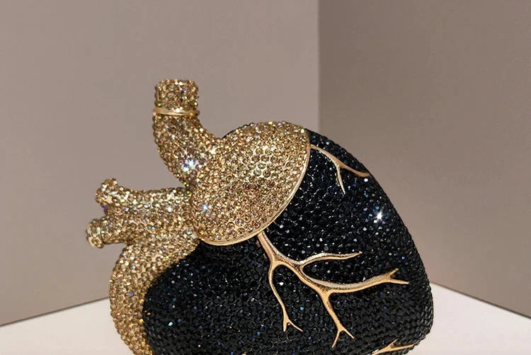 Heart Rhinestone Clutch Bag